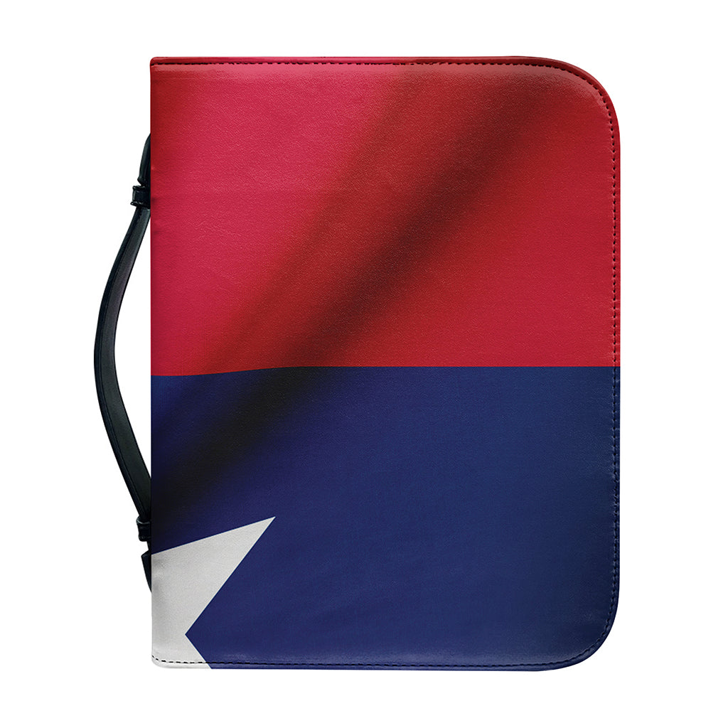 Flag Of Texas Print Leather Bible Cover