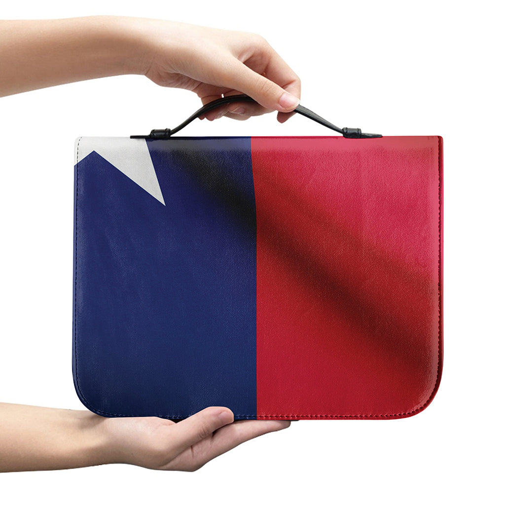 Flag Of Texas Print Leather Bible Cover