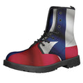 Flag Of Texas Print Lace-Up Boots