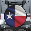 Flag Of Texas Print Leather Spare Tire Cover