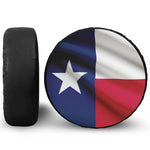 Flag Of Texas Print Leather Spare Tire Cover