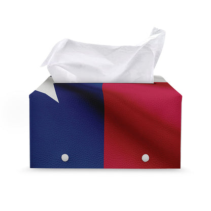 Flag Of Texas Print Leather Tissue Box Cover