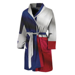 Flag Of Texas Print Men's Bathrobe