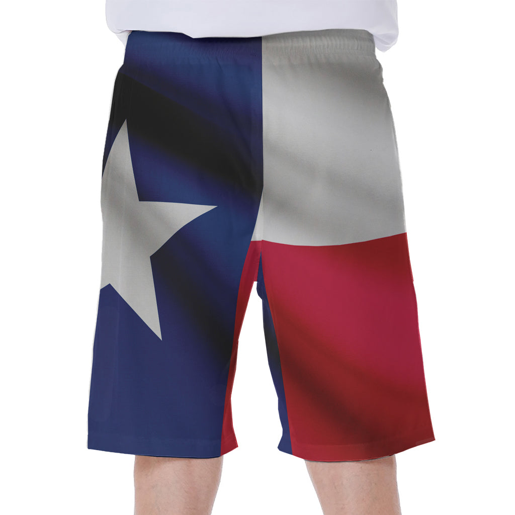 Flag Of Texas Print Men's Beach Shorts