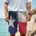 Flag Of Texas Print Men's Cargo Shorts