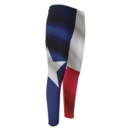 Flag Of Texas Print Men's Compression Pants