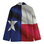 Flag Of Texas Print Men's Cotton Blazer