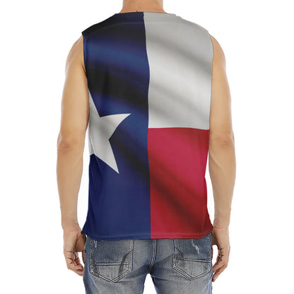 Flag Of Texas Print Men's Fitness Tank Top