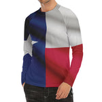 Flag Of Texas Print Men's Long Sleeve Rash Guard