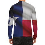 Flag Of Texas Print Men's Long Sleeve Rash Guard