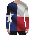 Flag Of Texas Print Men's Long Sleeve T-Shirt