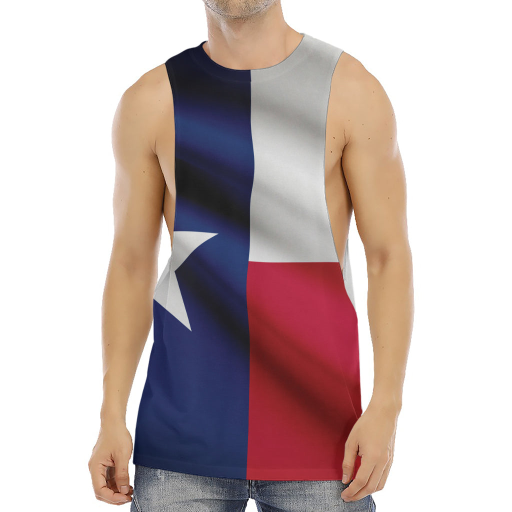 Flag Of Texas Print Men's Muscle Tank Top
