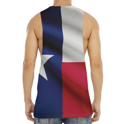 Flag Of Texas Print Men's Muscle Tank Top