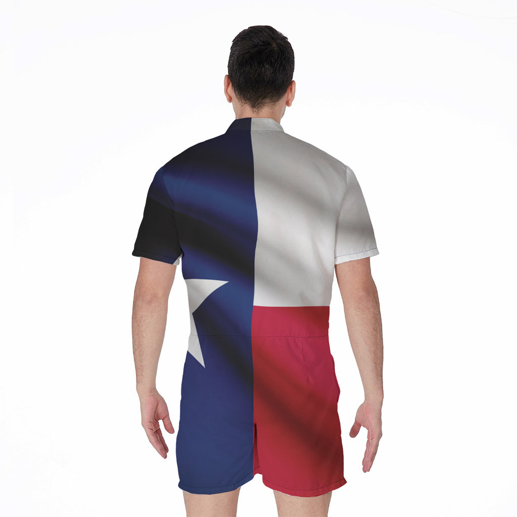 Flag Of Texas Print Men's Rompers
