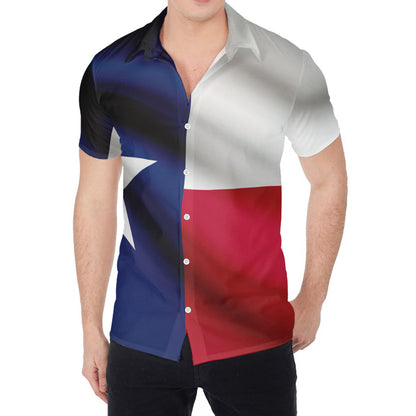 Flag Of Texas Print Men's Shirt