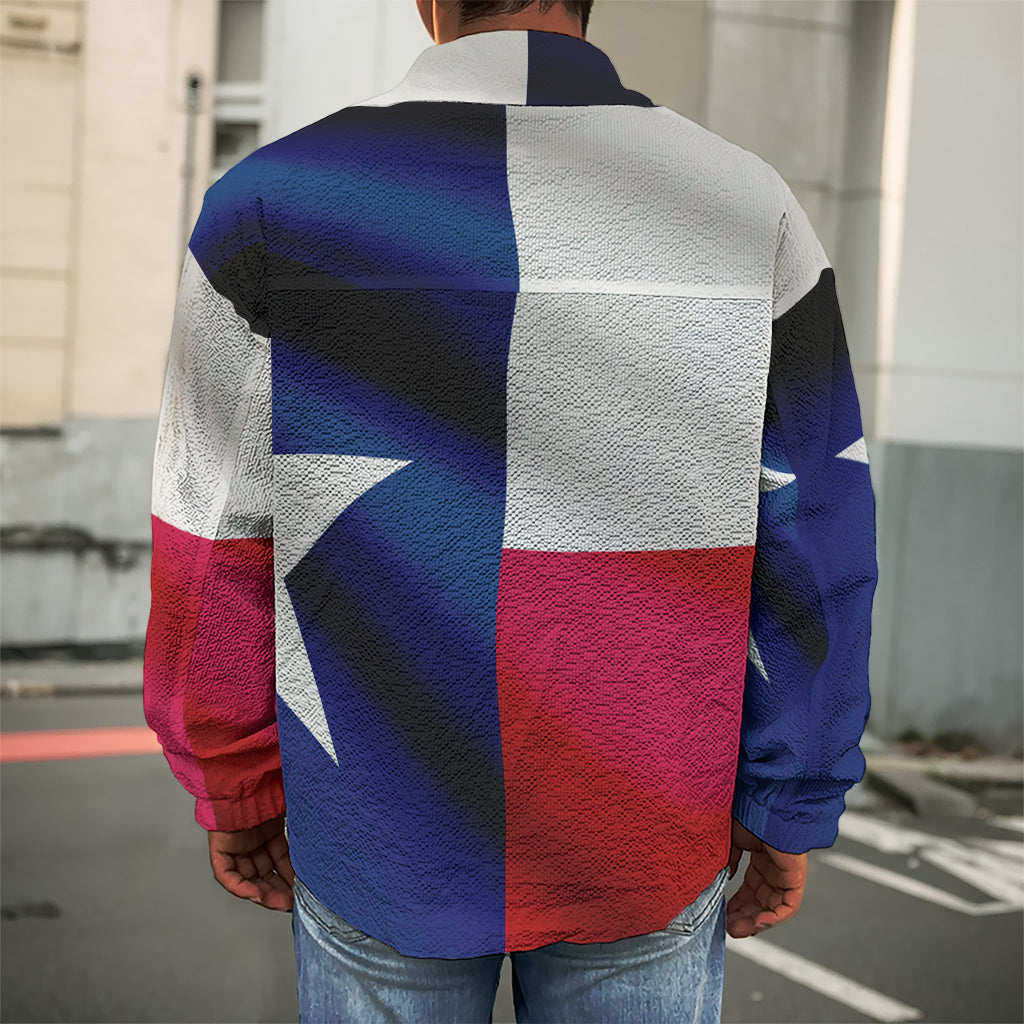 Flag Of Texas Print Men's Shirt Jacket