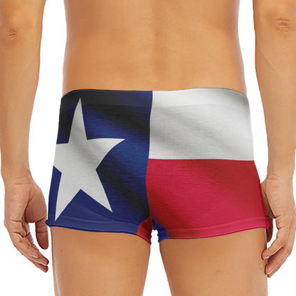 Flag Of Texas Print Men's Short Boxer Briefs