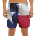 Flag Of Texas Print Men's Split Running Shorts