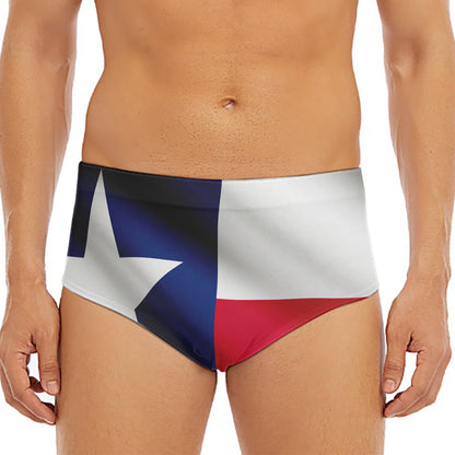 Flag Of Texas Print Men's Triangle Swim Briefs