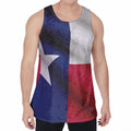 Flag Of Texas Print Men's Velvet Tank Top