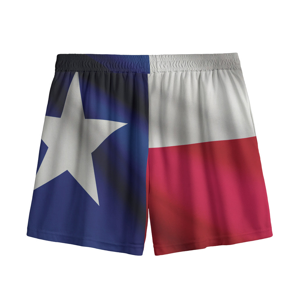 Flag Of Texas Print Mesh Shorts