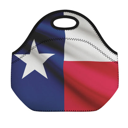 Flag Of Texas Print Neoprene Lunch Bag