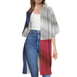 Flag Of Texas Print Open Front Beach Cover Up