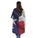 Flag Of Texas Print Open Front Beach Cover Up