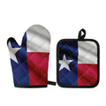 Flag Of Texas Print Oven Mitt And Pot Holder Set