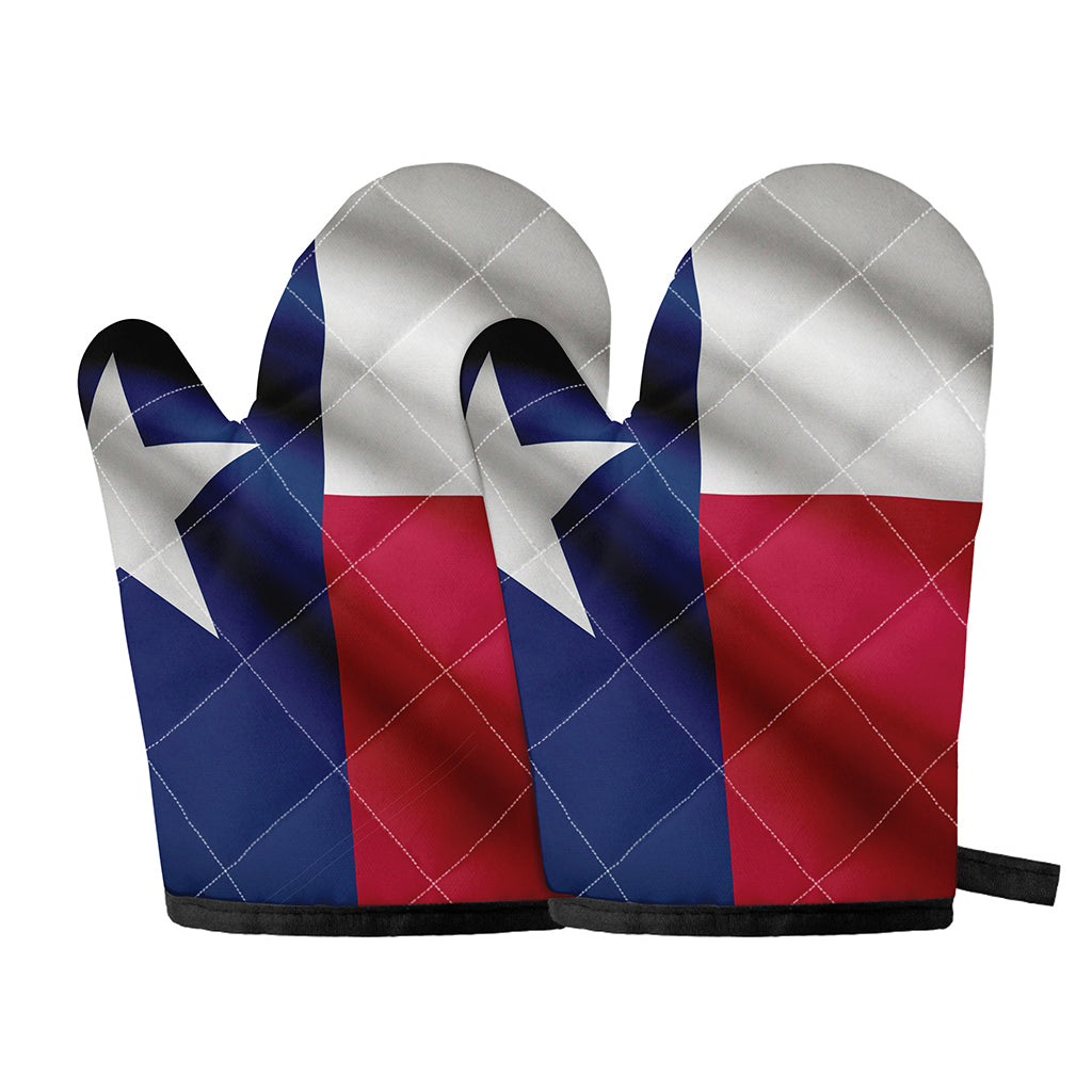 Flag Of Texas Print Oven Mitts