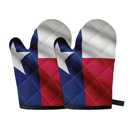Flag Of Texas Print Oven Mitts