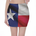 Flag Of Texas Print Pencil Mini Skirt