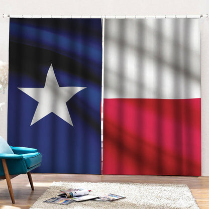 Flag Of Texas Print Pencil Pleat Curtains