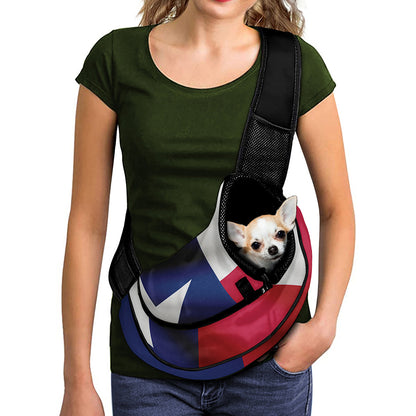 Flag Of Texas Print Pet Sling Carrier