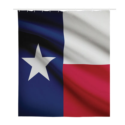 Flag Of Texas Print Polyester Shower Curtain