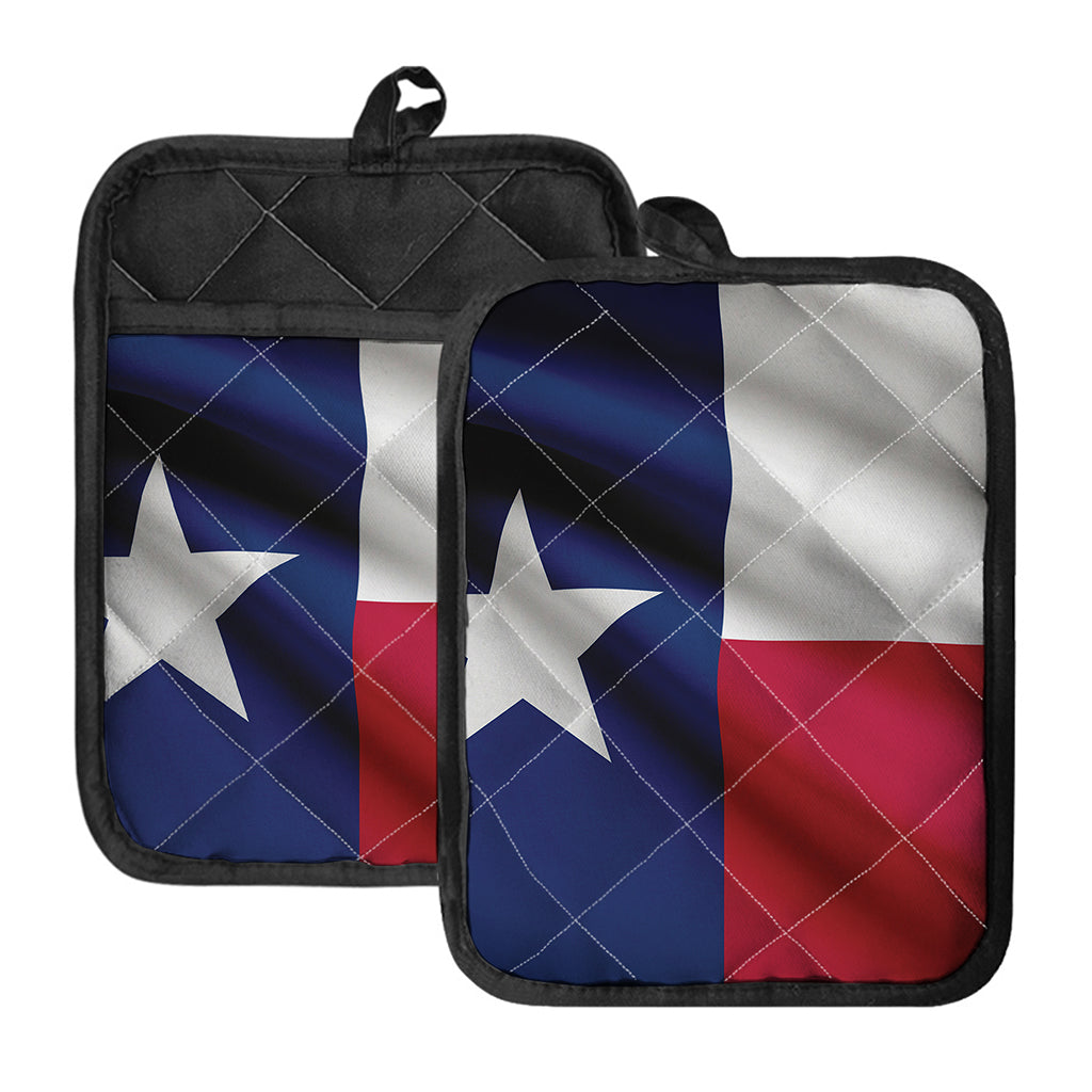 Flag Of Texas Print Pot Holders With Pocket