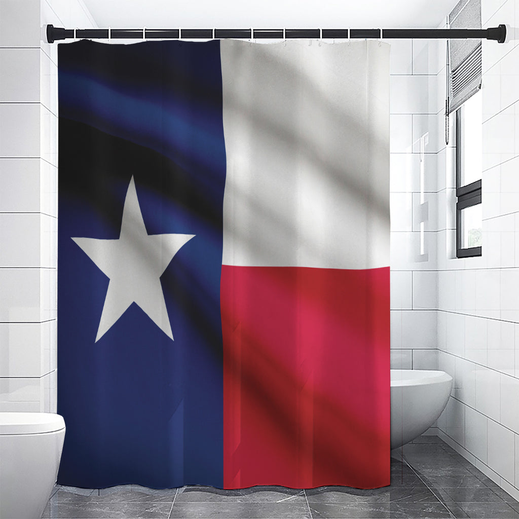 Flag Of Texas Print Premium Shower Curtain