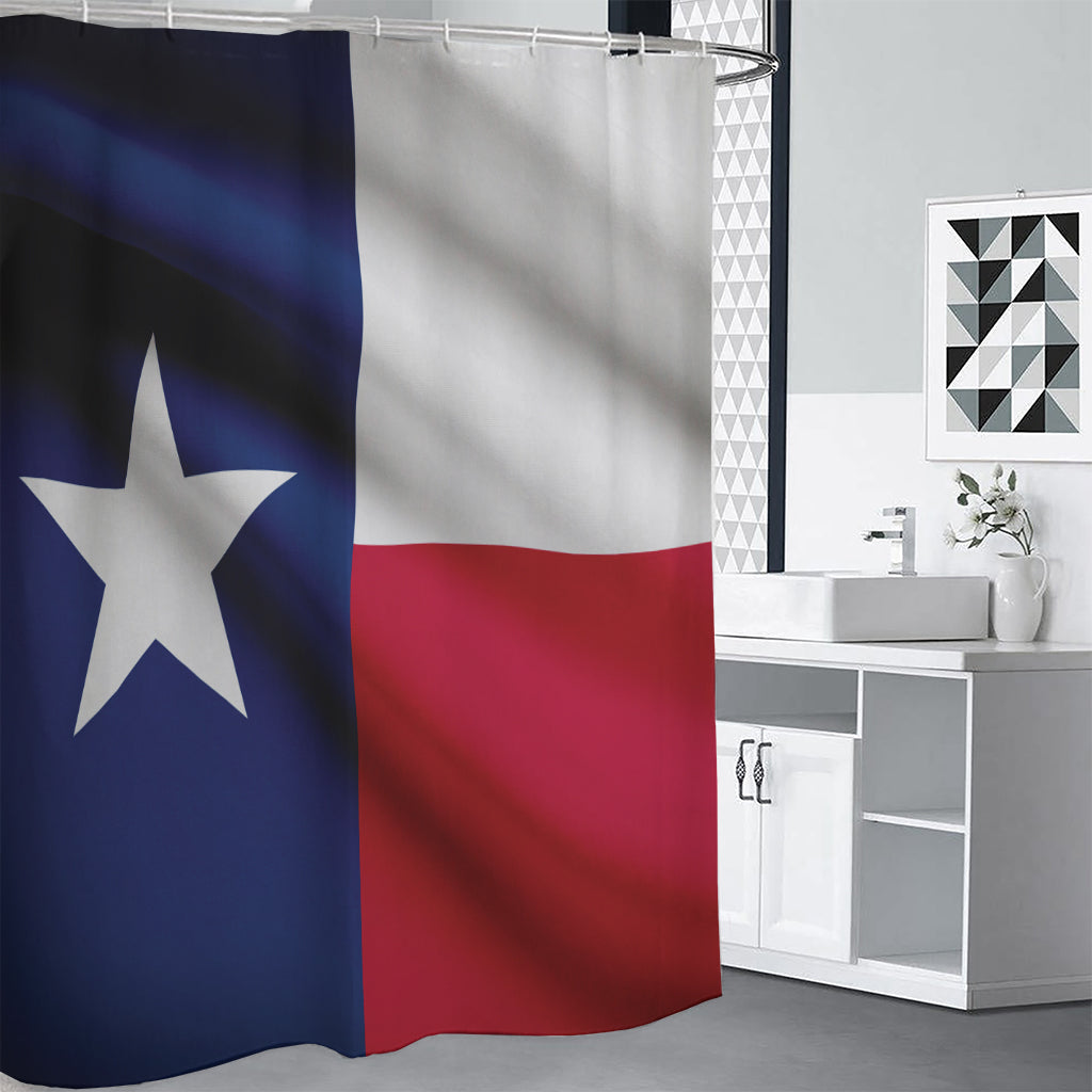 Flag Of Texas Print Premium Shower Curtain