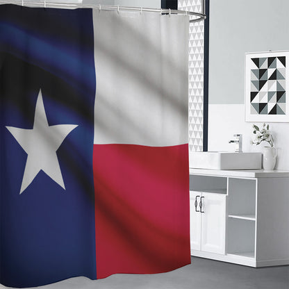 Flag Of Texas Print Premium Shower Curtain