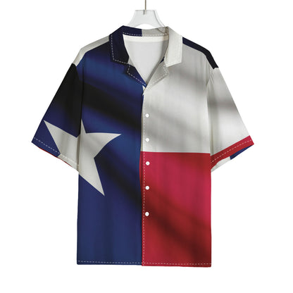 Flag Of Texas Print Rayon Hawaiian Shirt