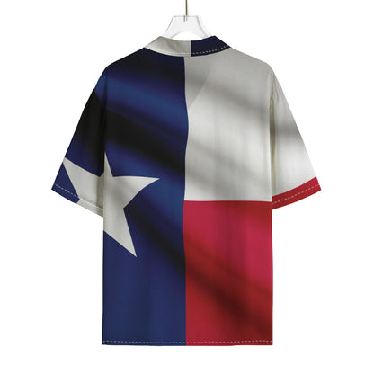 Flag Of Texas Print Rayon Hawaiian Shirt