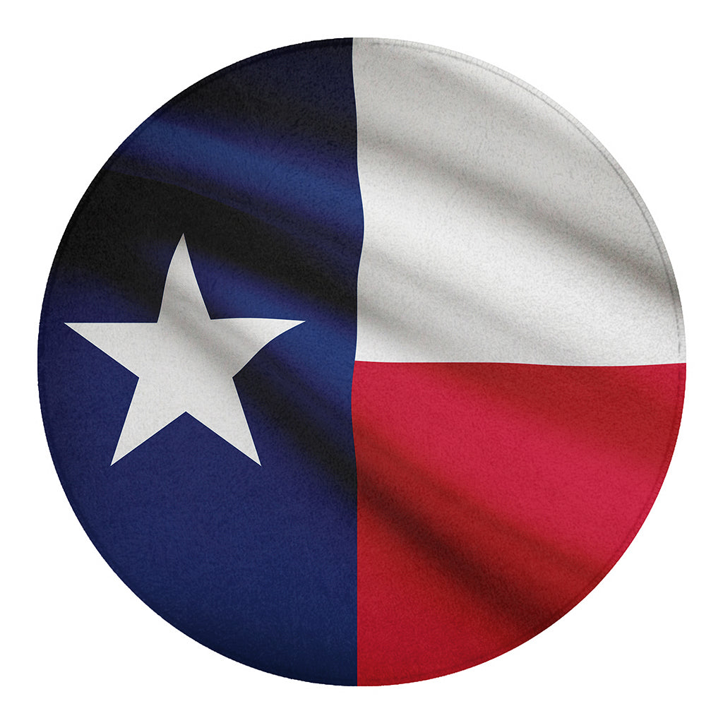 Flag Of Texas Print Round Blanket