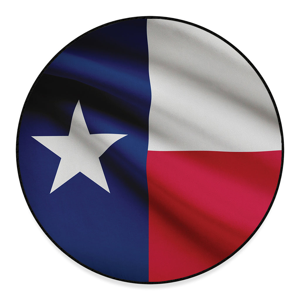 Flag Of Texas Print Round Floor Mat