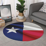 Flag Of Texas Print Round Rug