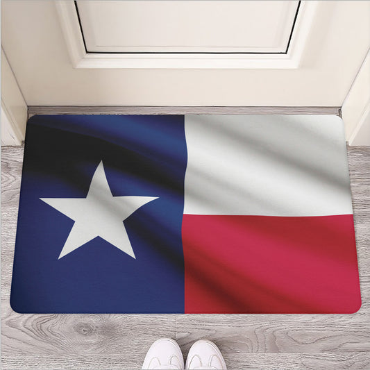 Flag Of Texas Print Rubber Doormat