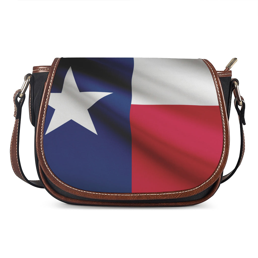 Flag Of Texas Print Saddle Bag