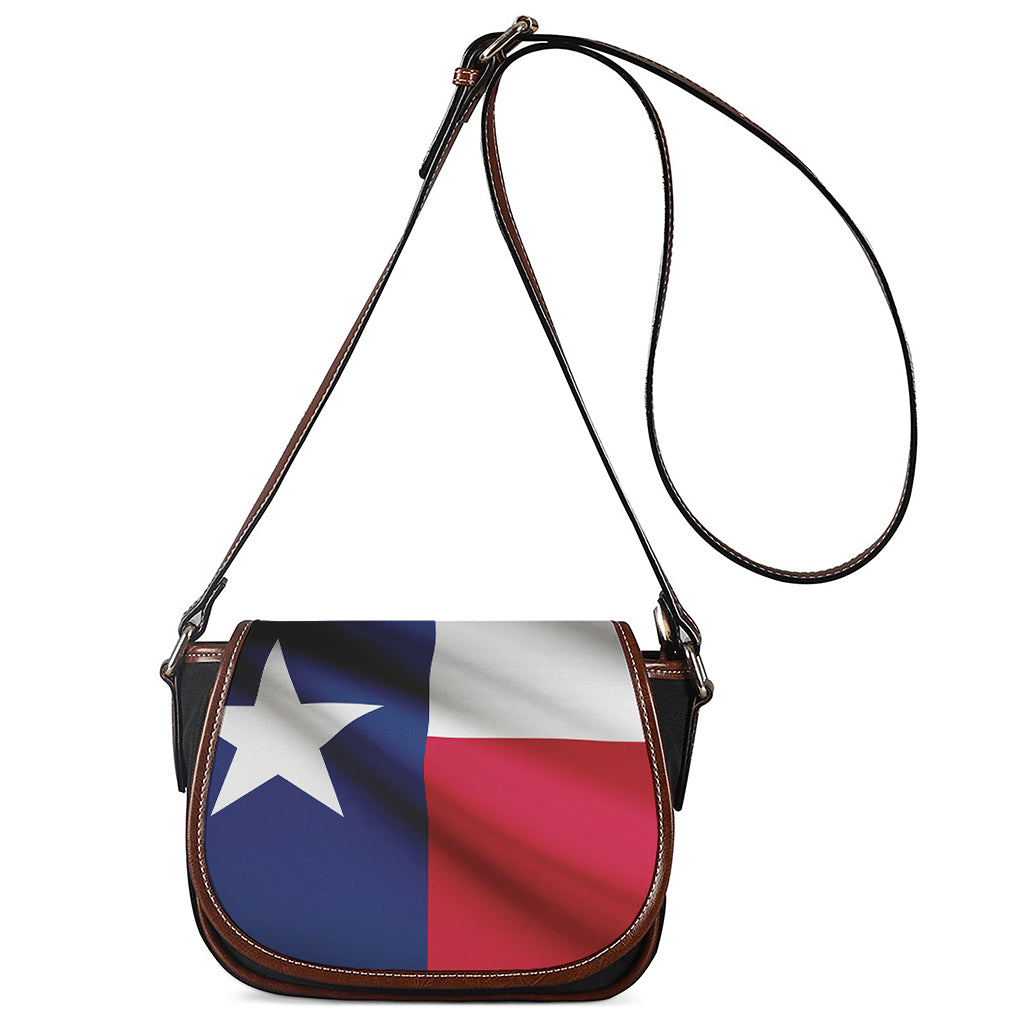 Flag Of Texas Print Saddle Bag