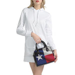 Flag Of Texas Print Shoulder Handbag