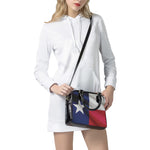Flag Of Texas Print Shoulder Handbag
