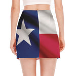 Flag Of Texas Print Side Slit Mini Skirt